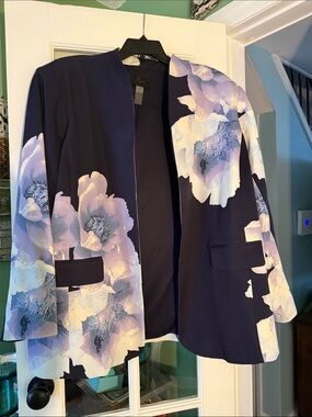 Muse Navy Blazer with Lavender Floral Print